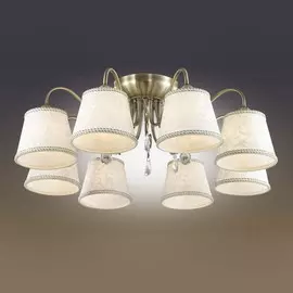 Люстра 2915/8C ODL16 045 бронзовый/абажур ткань/подвески хрусталь E14 8*40W 220V SOLERA