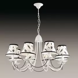 люстра 2920/8 odl16 056 белый/абажур ткань e14 8*40w 220v novola