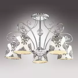 Люстра 2926/5C ODL16 059 темный хром/абажур ткань E27 5*40W 220V ALBA