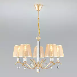 люстра подвесная eurosvet alcamo 60103/5 е14 5x40вт ip 20 перламутровое золото