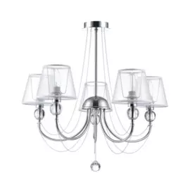 люстра подвесная freya beverly fr5661-pl-05-ch е14 5x40вт ip 20 хром