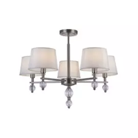 люстра подвесная freya milena fr5679pl-05n е14 5x60вт ip 20 никель