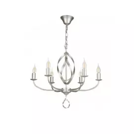 люстра подвесная freya sealy fr5027pl-06s е14 6x40вт ip 20 серебро/антик