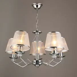 люстра подвесная hiper amelia h027-5 е14 5x60вт ip 20 хром