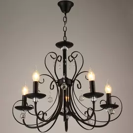 люстра подвесная hiper fleur h105-5 е27 5x60вт ip 20 черный