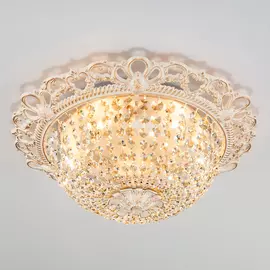 люстра потолочная eurosvet ajmeri 3298/5 e14 5x60вт ip20 белый с золотом/прозрачный хрусталь