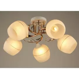 люстра потолочная hiper mila h020-5 е27 5x60вт ip 20 золото