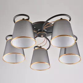 люстра потолочная hiper nataly h055-5 е27 5x60вт ip 20 черный