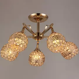 люстра потолочная hiper ravenna h101-5 е27 5x60вт ip 20 золото