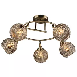 люстра потолочная hiper toledo h129-5 е27 5x60вт ip 20 золото