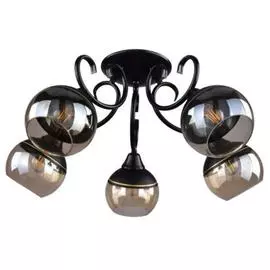 люстра потолочная россвет амфибия рс21095 bk/5c е27 5x60вт ip 20