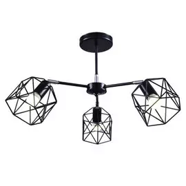 люстра потолочная россвет анхель рс21101 bk+cr/3c е27 3x60вт ip20