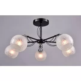 люстра потолочная россвет бальзамин рс20998 bk+cr/5c е27 5x60вт ip 20