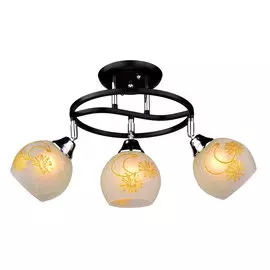 люстра потолочная россвет рс18290 bk+cr/3c е27 3x60вт ip 20