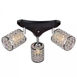 люстра потолочная россвет рс18650 bk+cr/3c е27 3x60вт ip 20