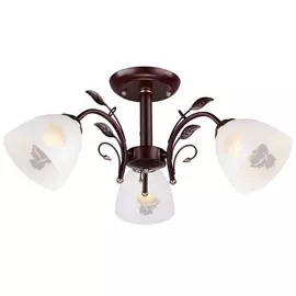люстра потолочная россвет рс20001 brn+fg/3c е27 3x60вт ip20