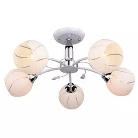 Люстра потолочная РОССвет РС20076 WT+CR/5C Е27 5x60Вт IP 20