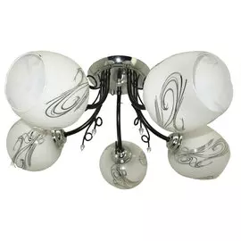 Люстра потолочная РОССвет РС20686 BK+CR/5C Е27 5x60Вт IP 20