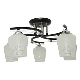 люстра потолочная россвет рс20707 bk+cr/5c е27 5x60вт ip 20