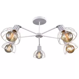 люстра потолочная россвет рс21077 wt+cr/5c е27 5x60вт ip 20