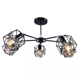 люстра потолочная россвет рс21101 bk+cr/5c е27 5x60вт ip20 черный