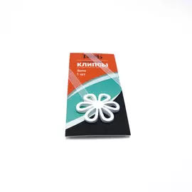 магнитные клипсы ромашка с лентой белый