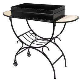 мангал с 2 столиками, дровницей, на колесах boyscout