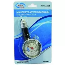Манометр шинный пластик. в блистере "AUTOVIRAZH"