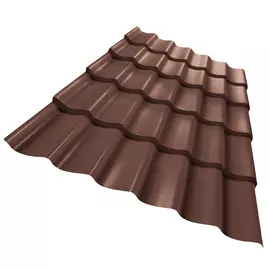 металлочерепица, цвет коричневый, 1.18 х 2.2 м