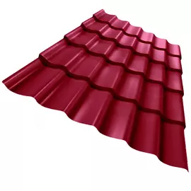 металлочерепица, цвет красный, 1.18 х 2.2 м