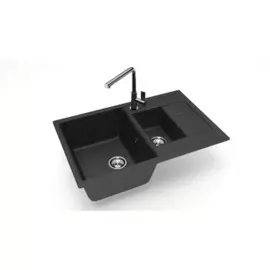мойка кухонная из искуственного мрамора glanz 75,5х50 черная j-210-32