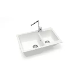 мойка кухонная из искуственного мрамора glanz 76,5х50 белая j-191-31
