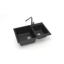 мойка кухонная из искуственного мрамора glanz 76,5х50 черная j-191-32