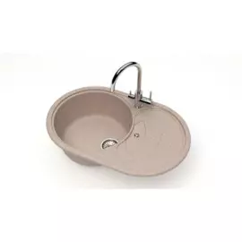 мойка кухонная из искуственного мрамора glanz 77,5х49,5 песочная j-033-34