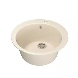 мойка кухонная mixline ml-gm13 49,5см круглая бежевая
