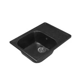 мойка кухонная mixline ml-gm18 49*64см квадратная с крылом черная
