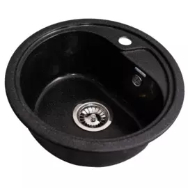 мойка кухонная мраморная granalliance 44х44 черный ga-13-308