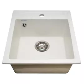 мойка кухонная мраморная granalliance 44х49.7 белый ga-20-331