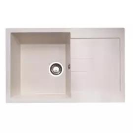 мойка кухонная мраморная granalliance 77х49,3 белый ga-40-331