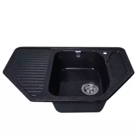 мойка кухонная мраморная granalliance 78х49,5 черный ga-62-308