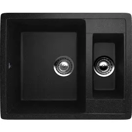 мойка накладная с двумя чашами ulgran u-106-308 50х60 прямоугольная черный