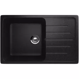мойка накладная ulgran u-400-308 50х75 прямоугольная с полкой черный