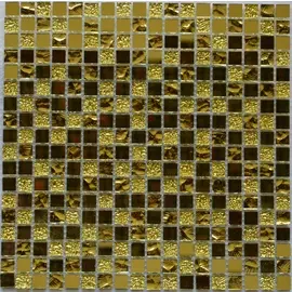 Мозаика стеклянная 30х30 mirror gold золотой