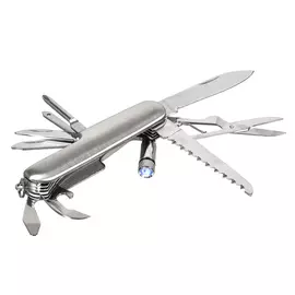мультиинструмент универсал (нержавеющая сталь, 14 функций, со светодиодным фонариком) boyscout 61285