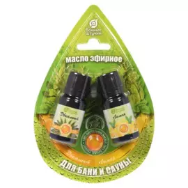 набор эфирных масел, эвкалипт и лимон 2 масла по 10 мл, в блистере в форме капли банные штучки