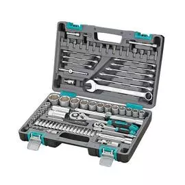 набор автоинструмента 82 предметa 1/4"и 1/2"в пластиковом кейсе stels 14105