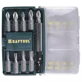 набор бит 10шт с магнитным адаптером kraftool 26130-н10