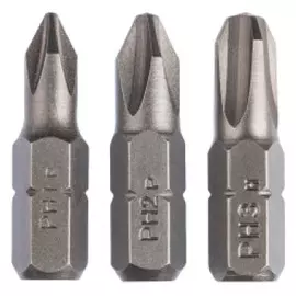 набор бит 3шт ph1/ph2/ph3 25мм bosch 2609255964