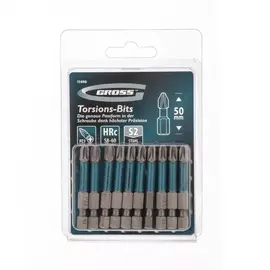 Набор бит торсионных PZ3x50мм, для ударных шуруповертов, 10шт.// Gross 11496