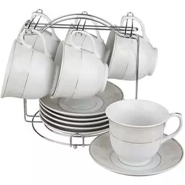 Набор чайный 12 пр 200 мл на 6 персон на металл. подставке 389-270